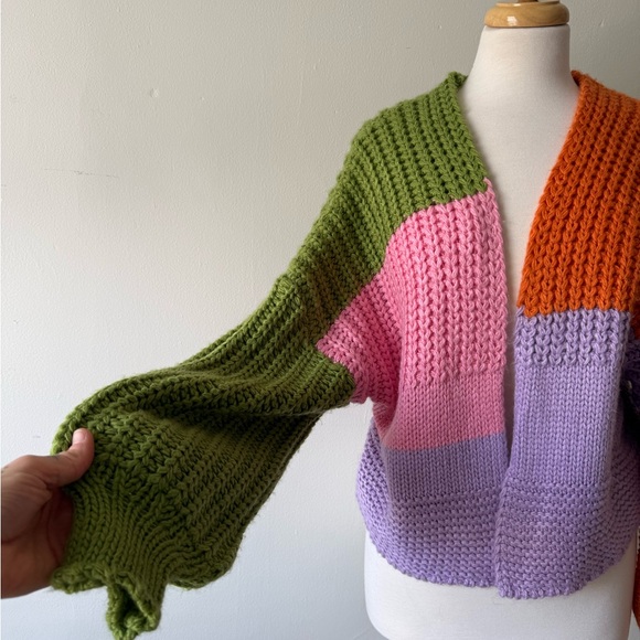 Colorful Knit Patchwork Sweater - Picture 2 of 5
